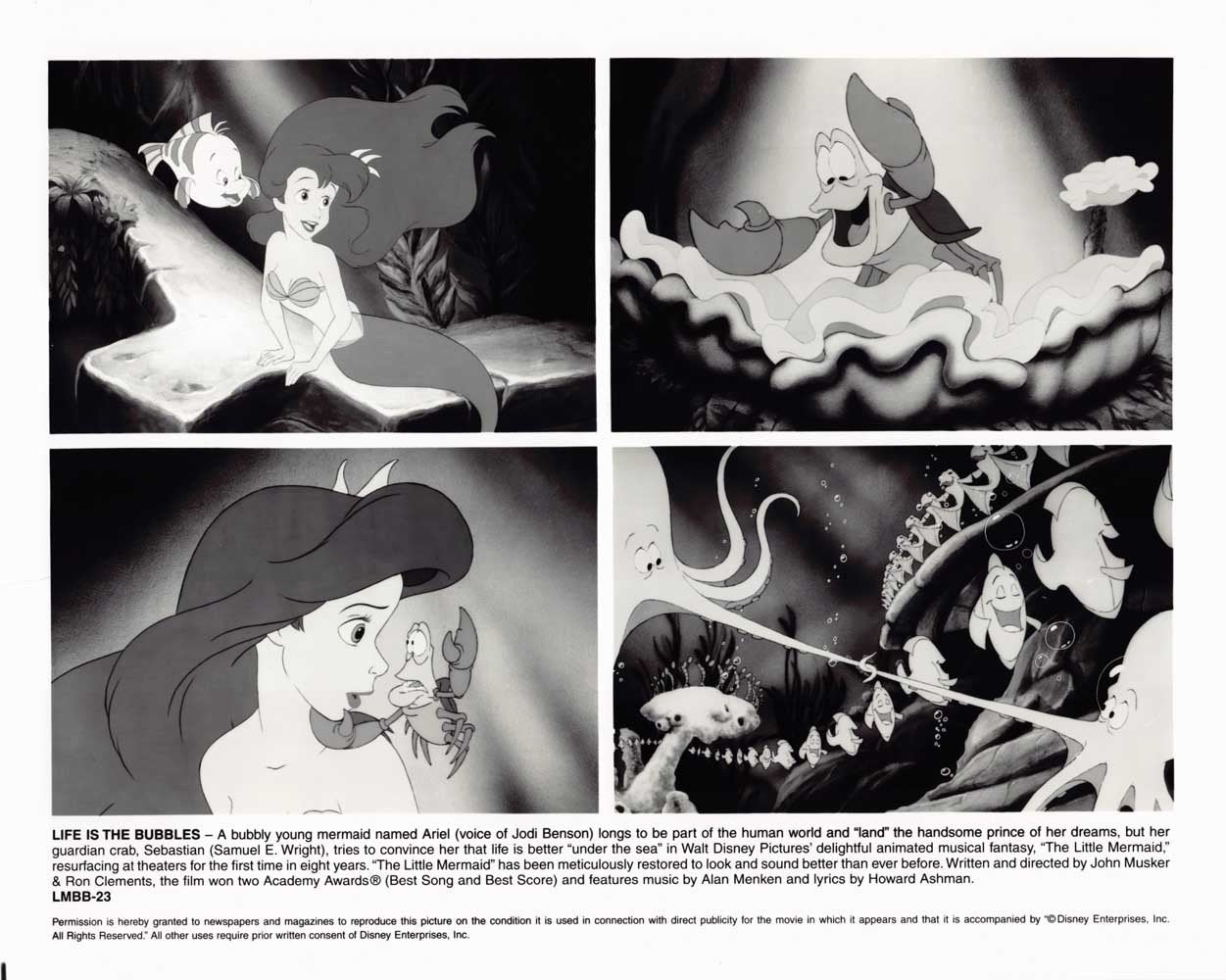 Jodie Benson Disney's THE LITTLE MERMAID cast original 10x8 press photo 1997
