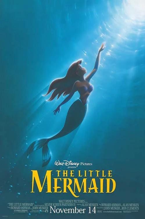 Disney LITTLE MERMAID animated original 27x40 DS advance movie poster 1997