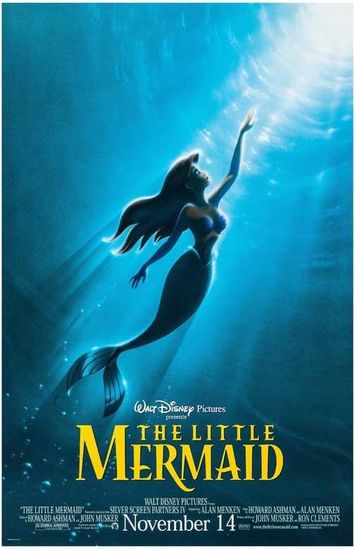 animated Disney's THE LITTLE MERMAID advance 'B' movie poster 11x17
