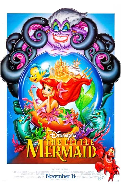 animated Disney's THE LITTLE MERMAID movie poster 11x17