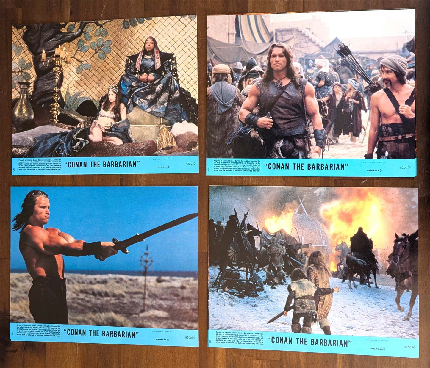 Arnold Schwarzenegger CONAN THE BARBARIAN 1982 original lobby card set