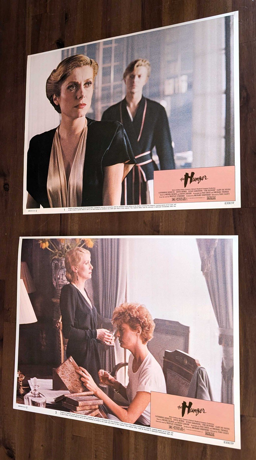 David Bowie HUNGER Susan Sarandon Catherine Deneuve original lobby cards 1983