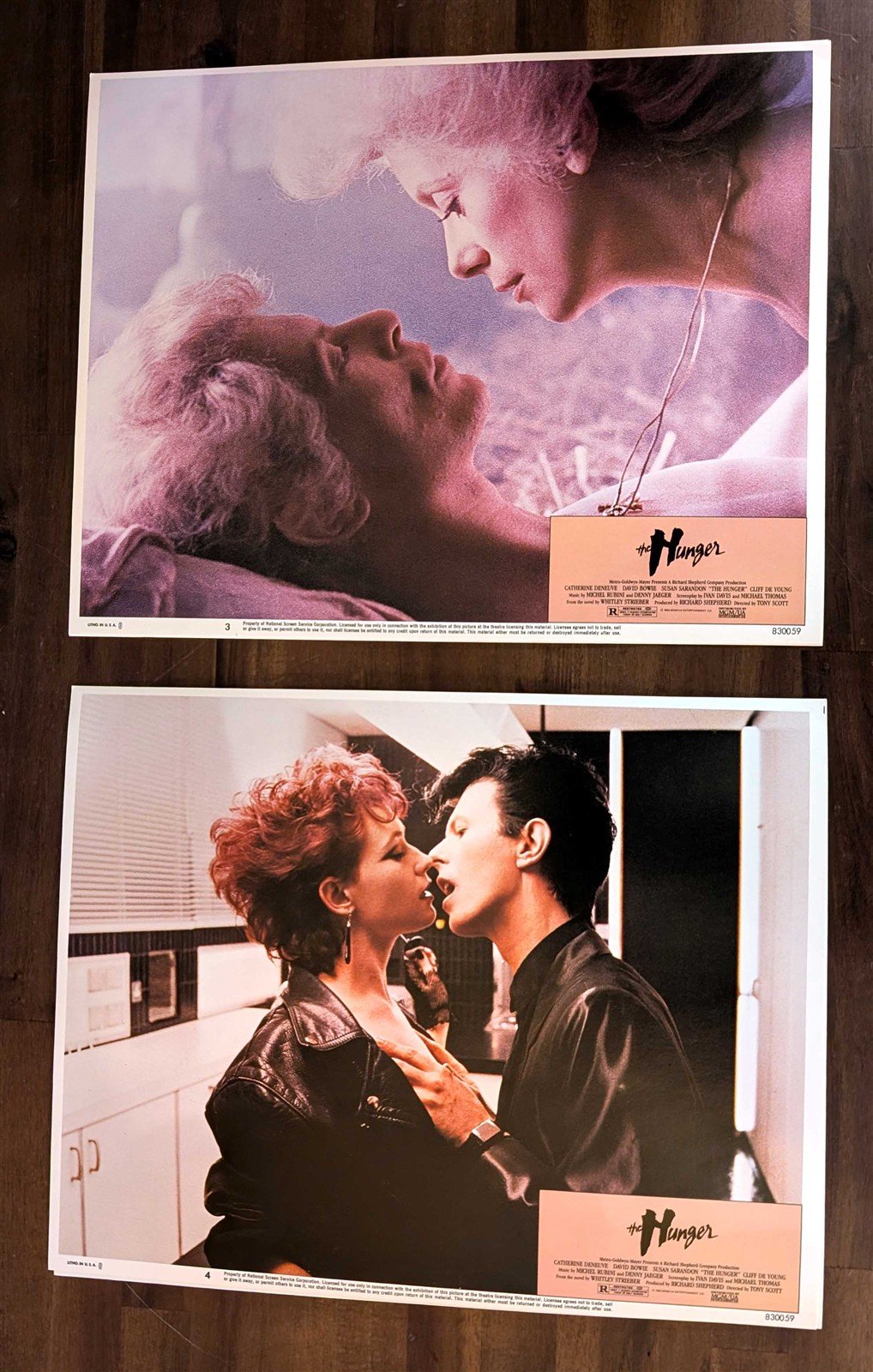 David Bowie HUNGER Susan Sarandon Catherine Deneuve original lobby cards 1983