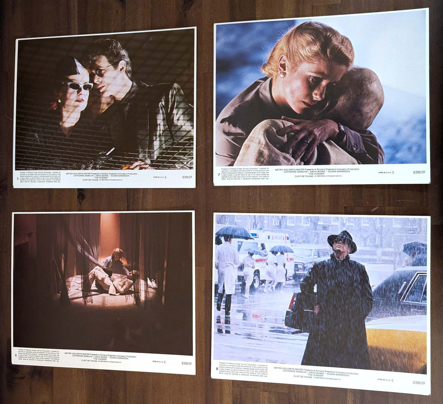 David Bowie HUNGER Susan Sarandon Catherine Deneuve small lobby card set