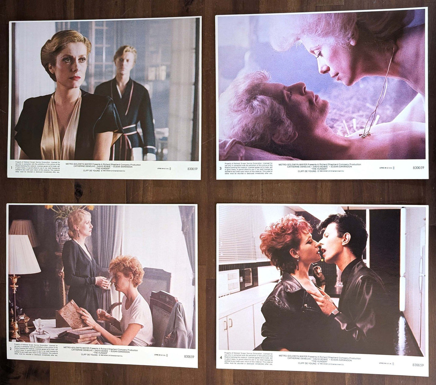 David Bowie HUNGER Susan Sarandon Catherine Deneuve small lobby card set