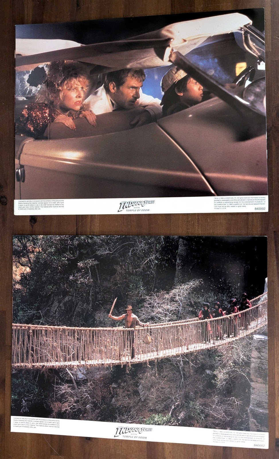 Harrison Ford INDIANA JONES TEMPLE OF DOOM original lobby card set 1984