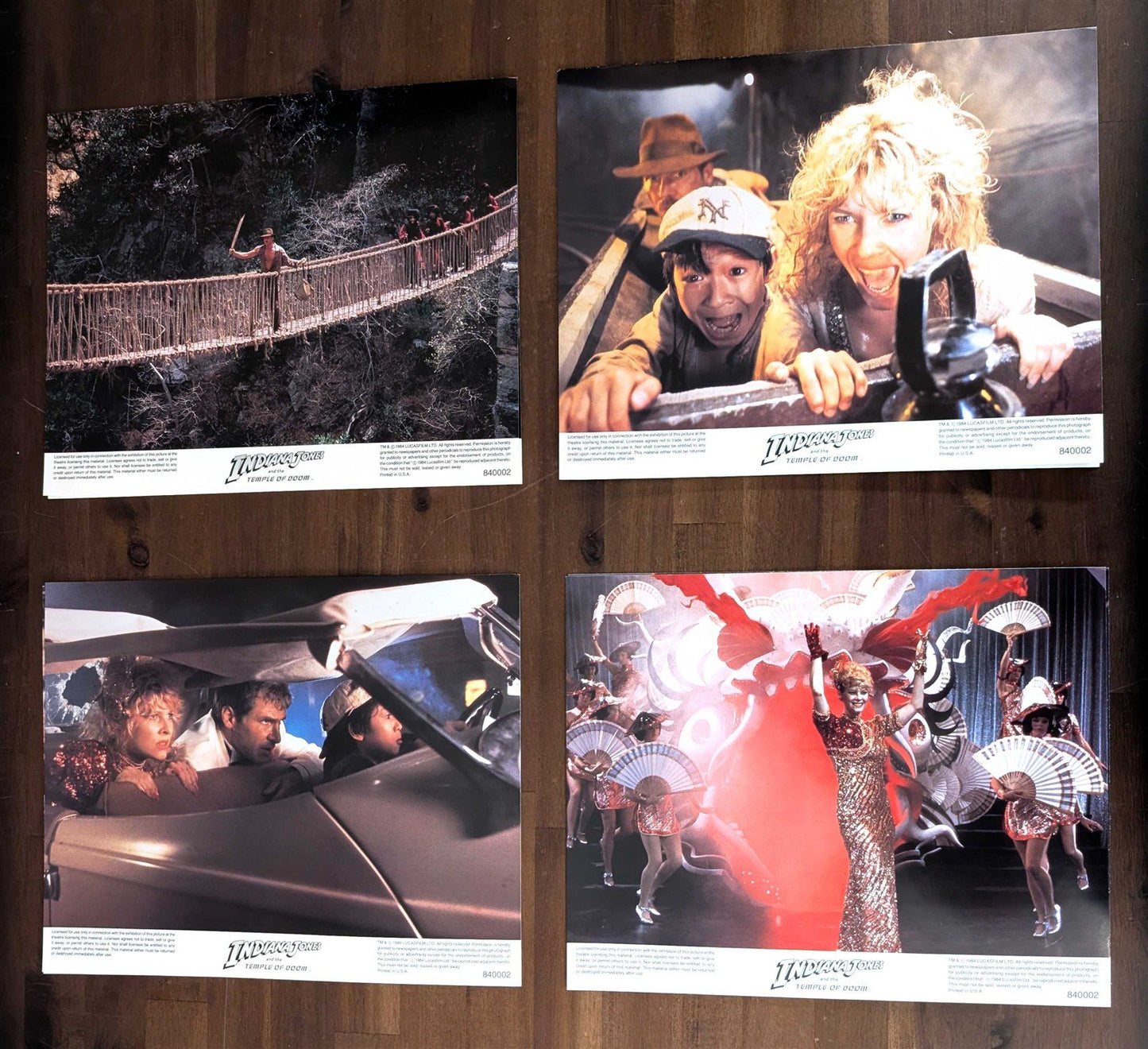 Harrison Ford INDIANA JONES TEMPLE OF DOOM original small lobby card set 1984