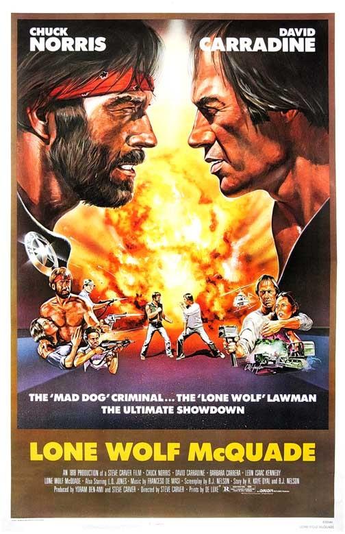 Chuck Norris LONE WOLF McQUADE David Carradine movie poster 11x17