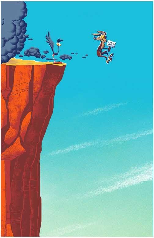 Looney Tunes Roadrunner & Coyote cliff movie poster 11x17