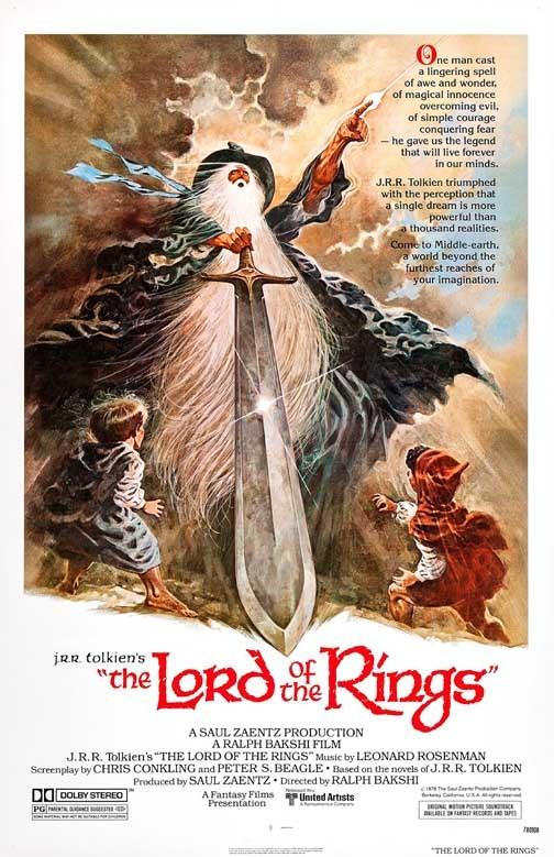 animated LORD OF THE RINGS movie poster 11x17