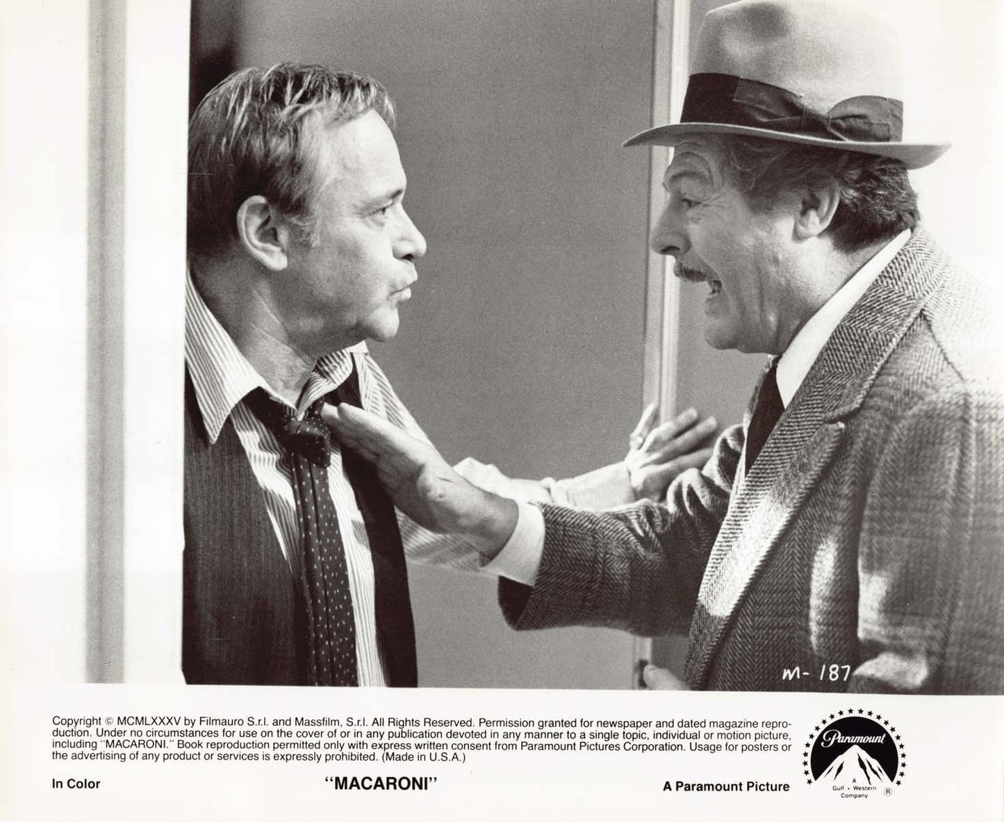 Jack Lemmon MACARONI Marcello Mastroianni original 8x10 press photos 1985