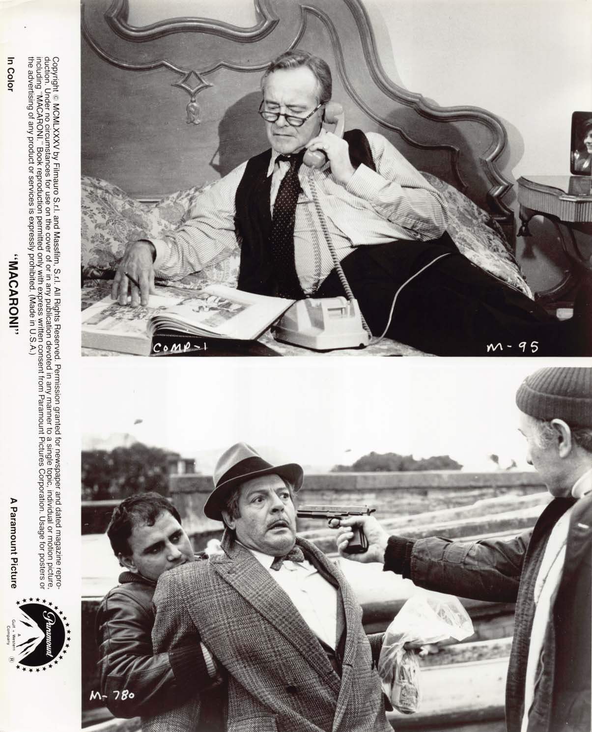 Jack Lemmon MACARONI Marcello Mastroianni original 8x10 press photos 1985