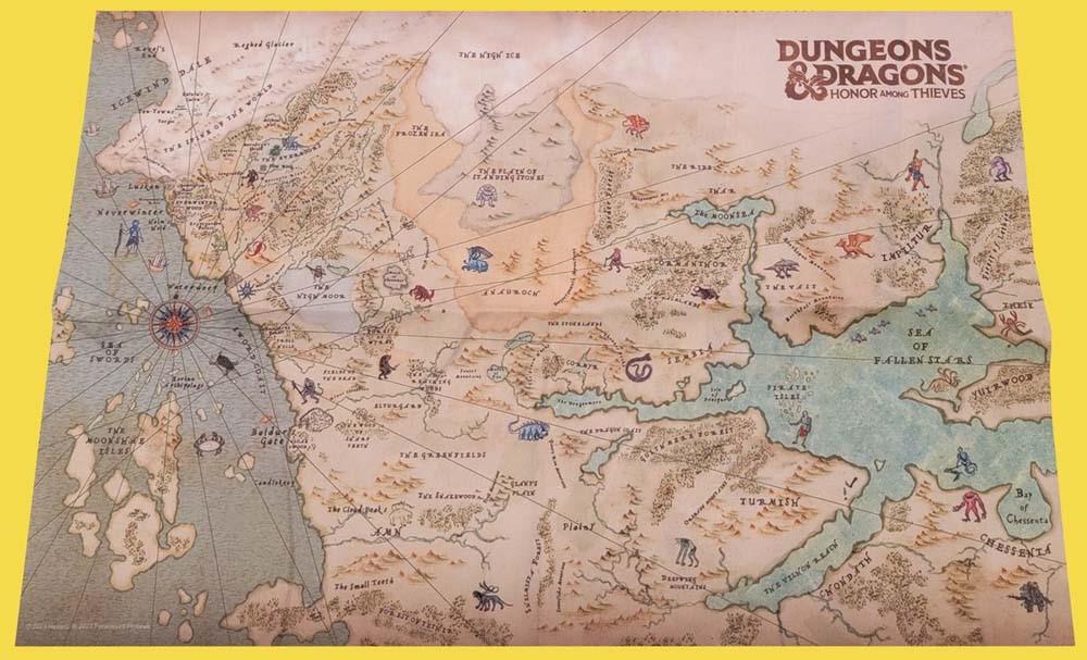 Chris Pine DUNGEONS & DRAGONS HONOR AMONG THIEVES limited edition cloth map