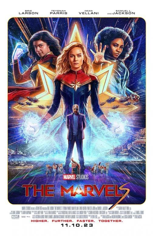 Brie Larson THE MARVELS Teyonah Parris Imen Vellani movie poster 11x17