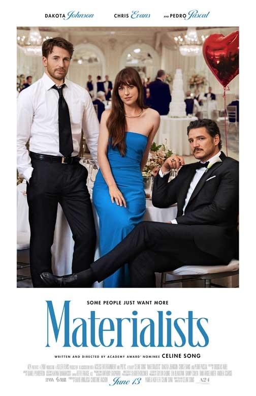 Dakota Johnson MATERIALISTS Chris Evans Pedro Pascal movie poster 11x17