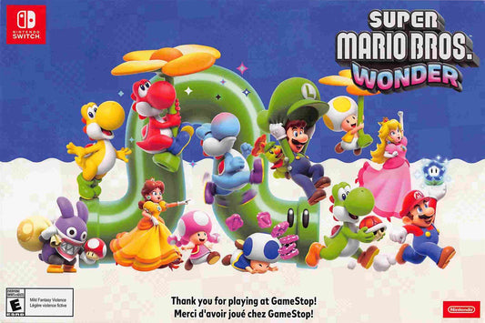 Nintendo Switch SUPER MARIO BROS. WONDER and MARIO PARTY promo poster 10½ x 7