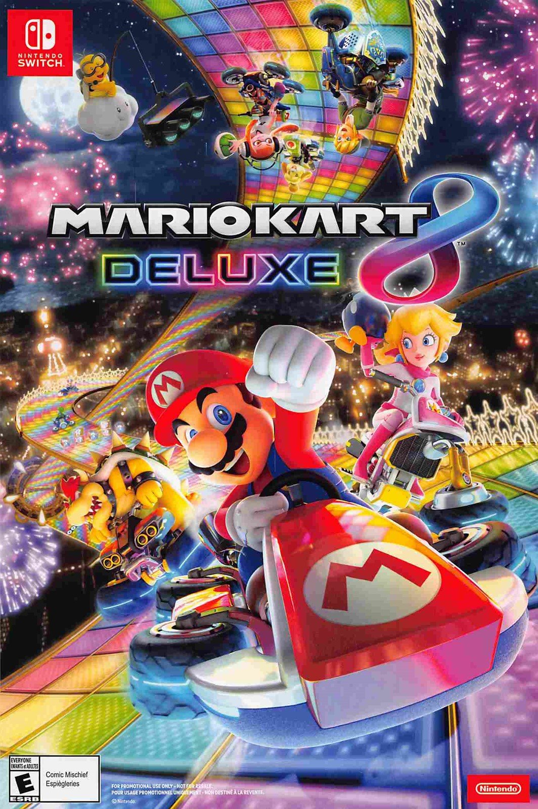 Nintendo Switch SPORTS and MARIOKART 8 DELUXE promo poster 10½ x 7