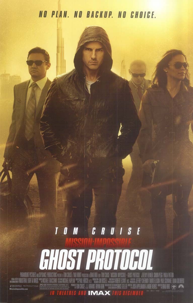 Tom Cruise MISSION IMPOSSIBLE GHOST PROTOCOL original studio movie poster 11x17