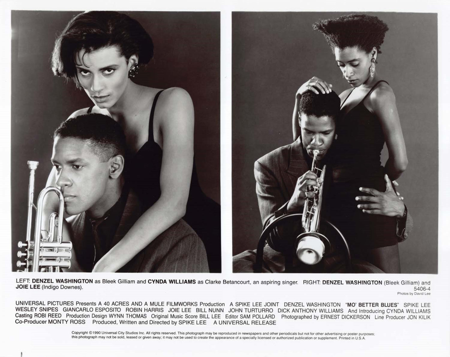 Wesley Snipes MO' BETTER BLUES Spike Lee 1990 original 8x10 press photo