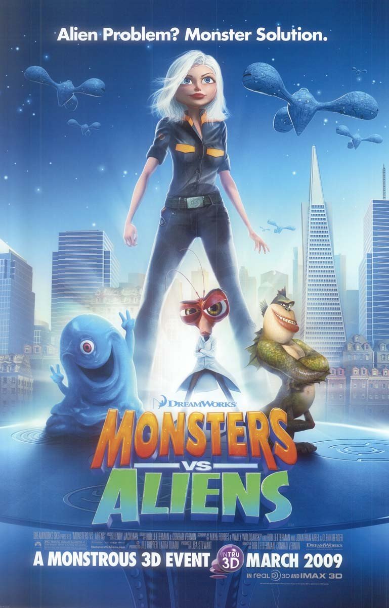 Reese Witherspoon MONSTERS VS. ALIENS Colbert original studio movie poster 11x17