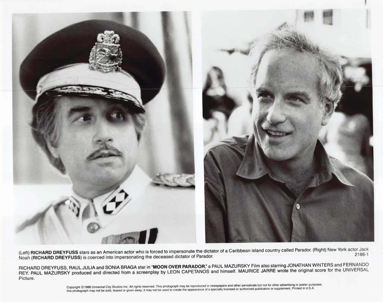 Richard Dreyfuss MOON OVER PARADOR original 10x8 press media photo 1988