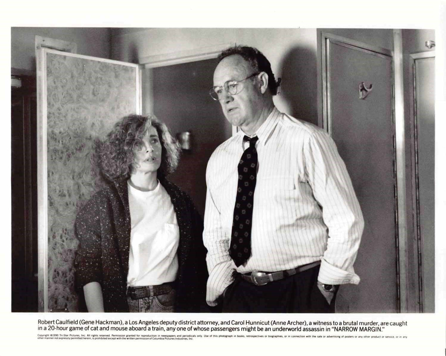 Gene Hackman NARROW MARGIN Anne Archer original press photo 1990