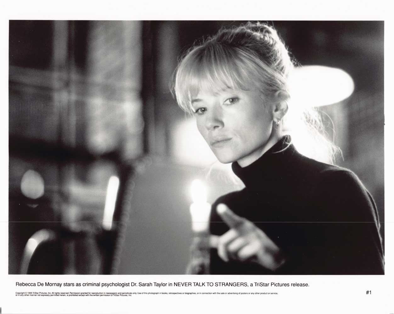 Rebecca De Mornay NEVER TALK TO STRANGERS original 10x8 press photo 1995