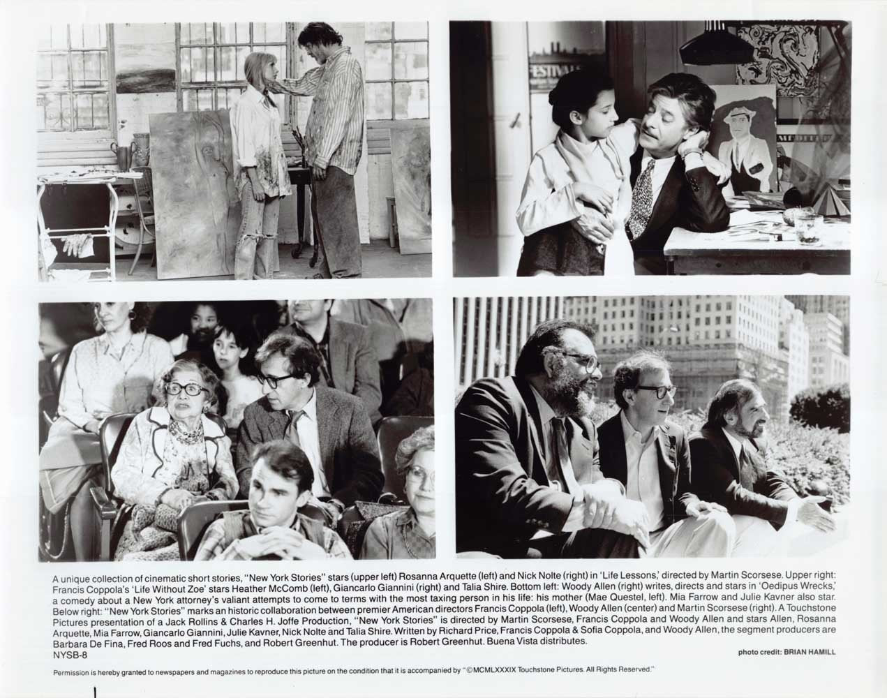 Rosanna Arquette NEW YORK STORIES Nick Nolte original 10x8 press photo 1989