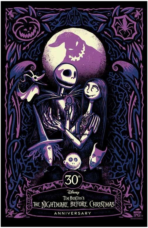 NIGHTMARE BEFORE CHRISTMAS 30th Anniversary movie poster 11x17 Tim Burton