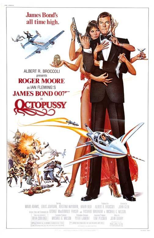 Roger Moore OCTOPUSSY Maud Adams Louis Jordan movie poster 11x17 James Bond 007