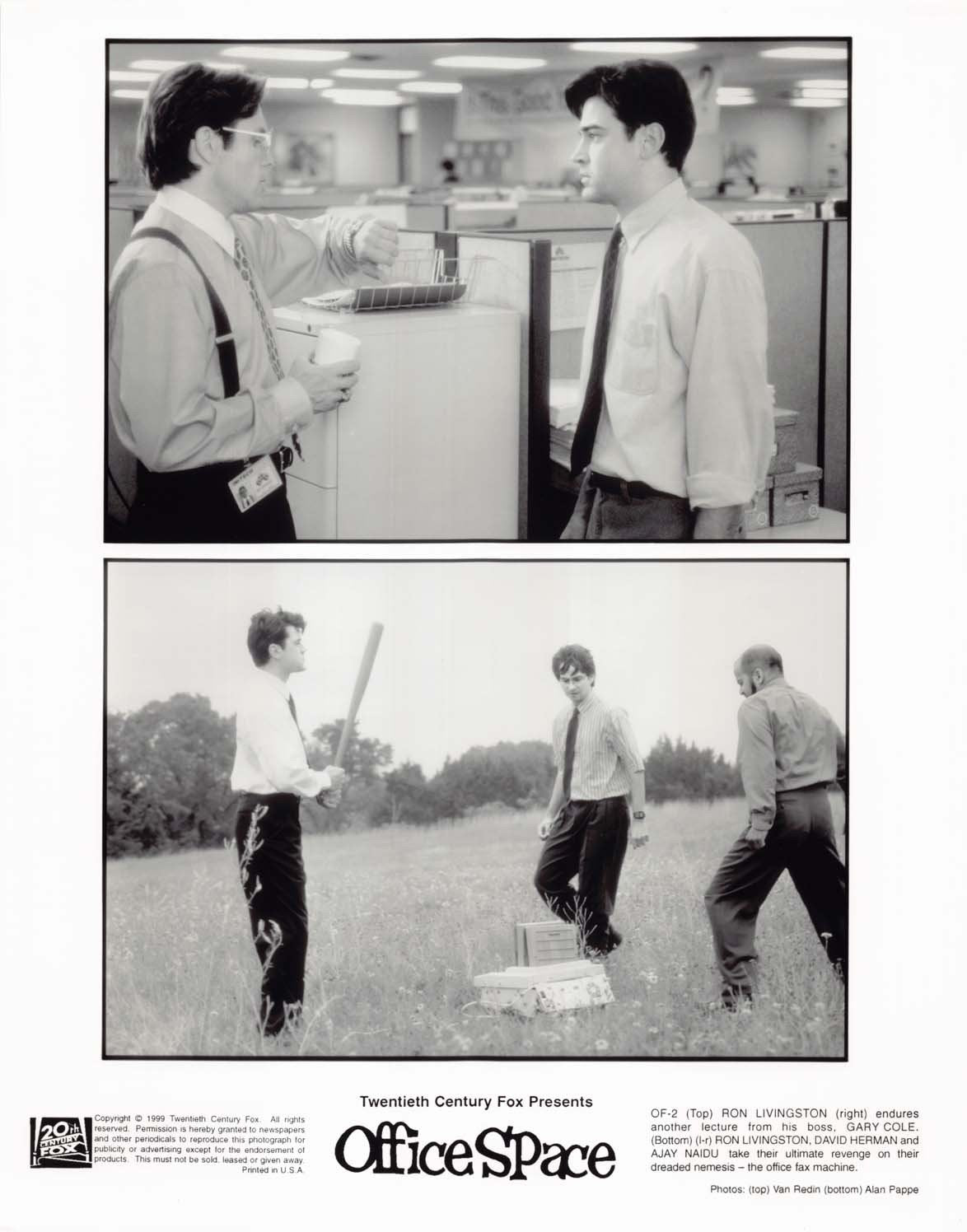 Ron Livingston OFFICE SPACE Jennifer Aniston Gary Cole original press photos
