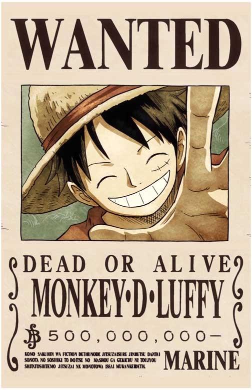 Monkey D. Luffy ONE PIECE 'Wanted' poster 11x17