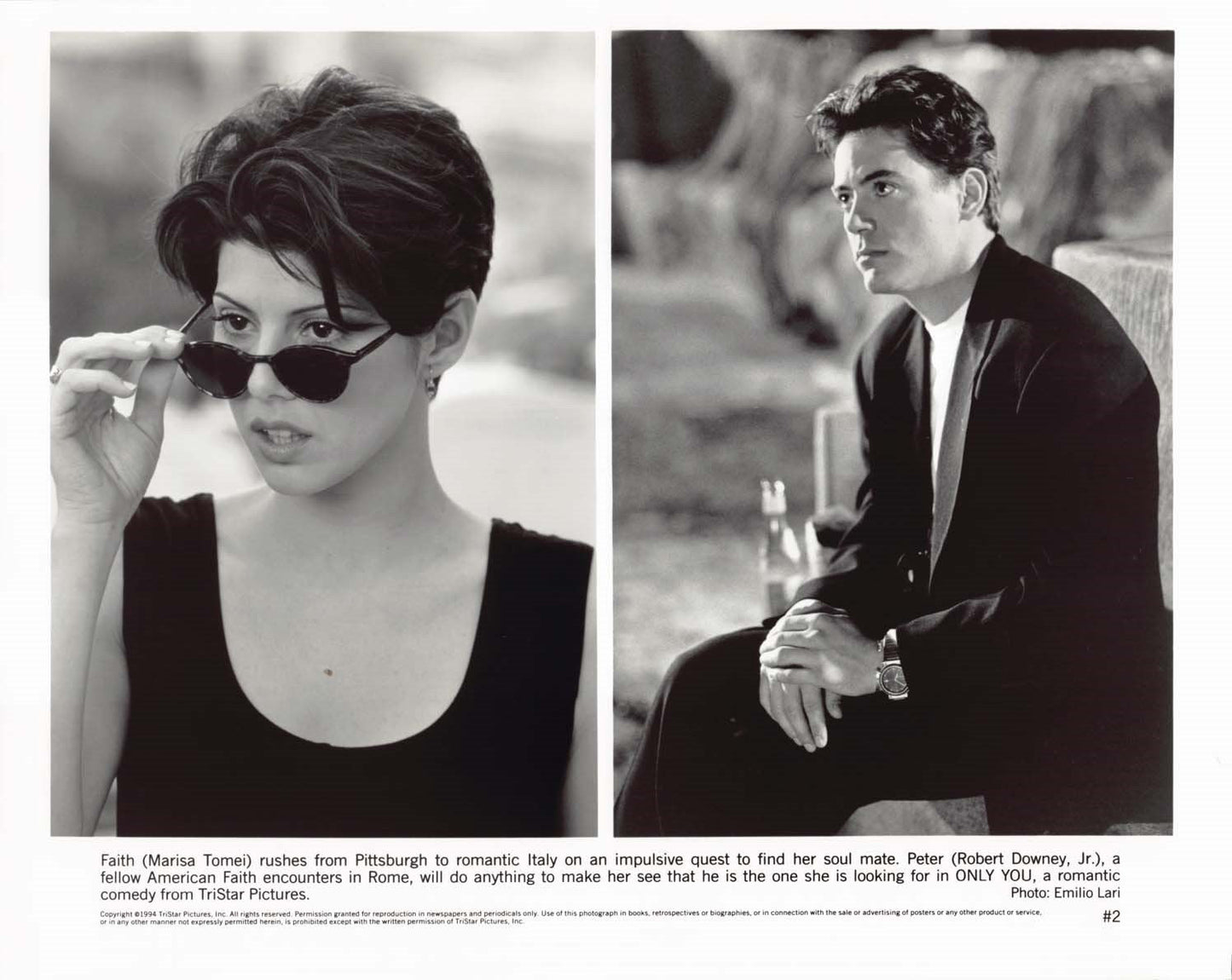 Robert Downey Jr ONLY YOU Marisa Tomei Bonnie Hunt original press photos 1994