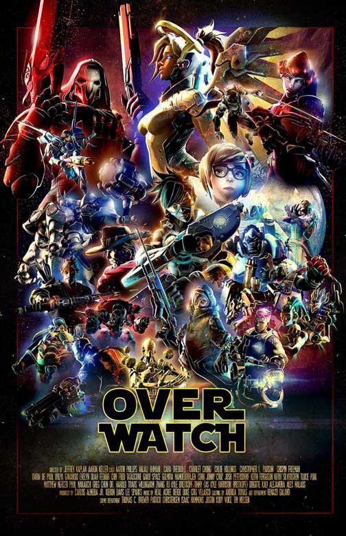 Blizzard OVERWATCH collage video game 'movie' poster 11x17