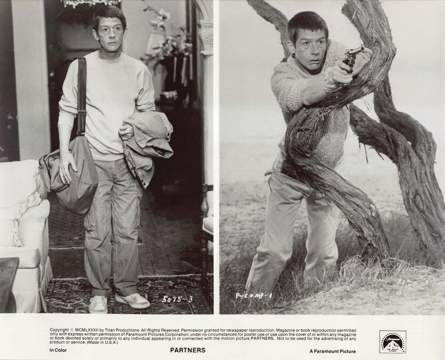 Ryan O'Neal PARTNERS John Hurt original 8x10 press photos 1982