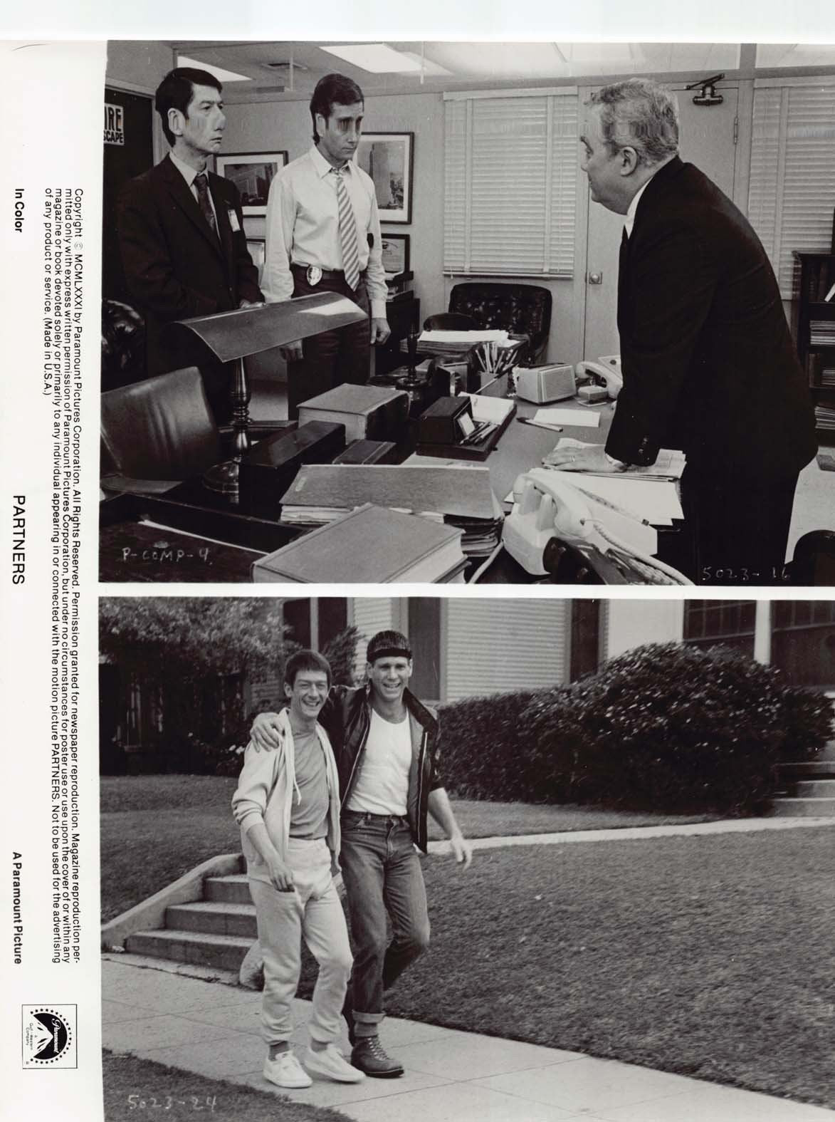 Ryan O'Neal PARTNERS John Hurt original 8x10 press photos 1982