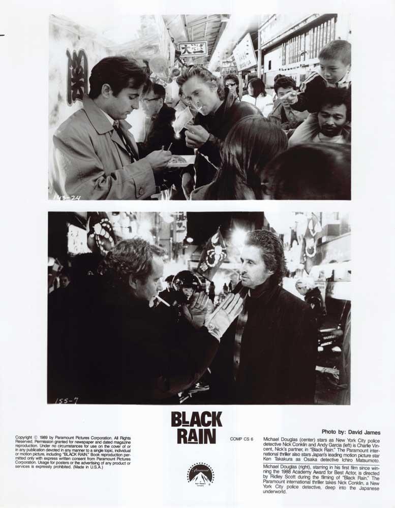 Michael Douglas BLACK RAIN Andy Garcia original 8x10 press photo Ridley Scott