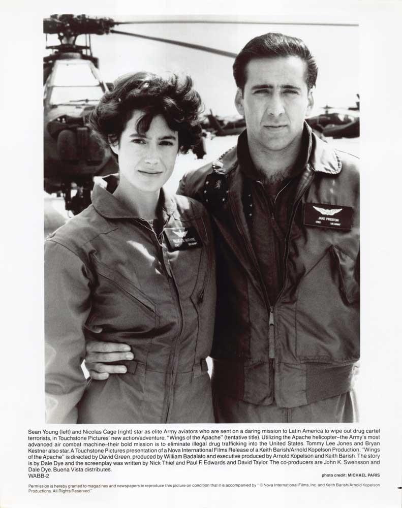 Nicolas Cage FIRE BIRDS Sean Young original 8x10 press photo 1990