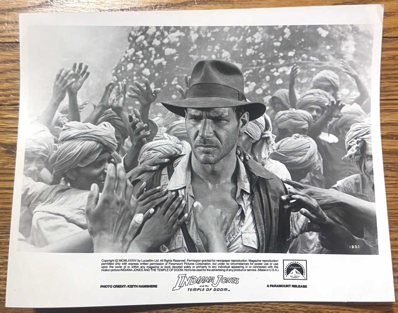 Harrison Ford INDIANA JONES TEMPLE OF DOOM original 8x10 press photo 1984
