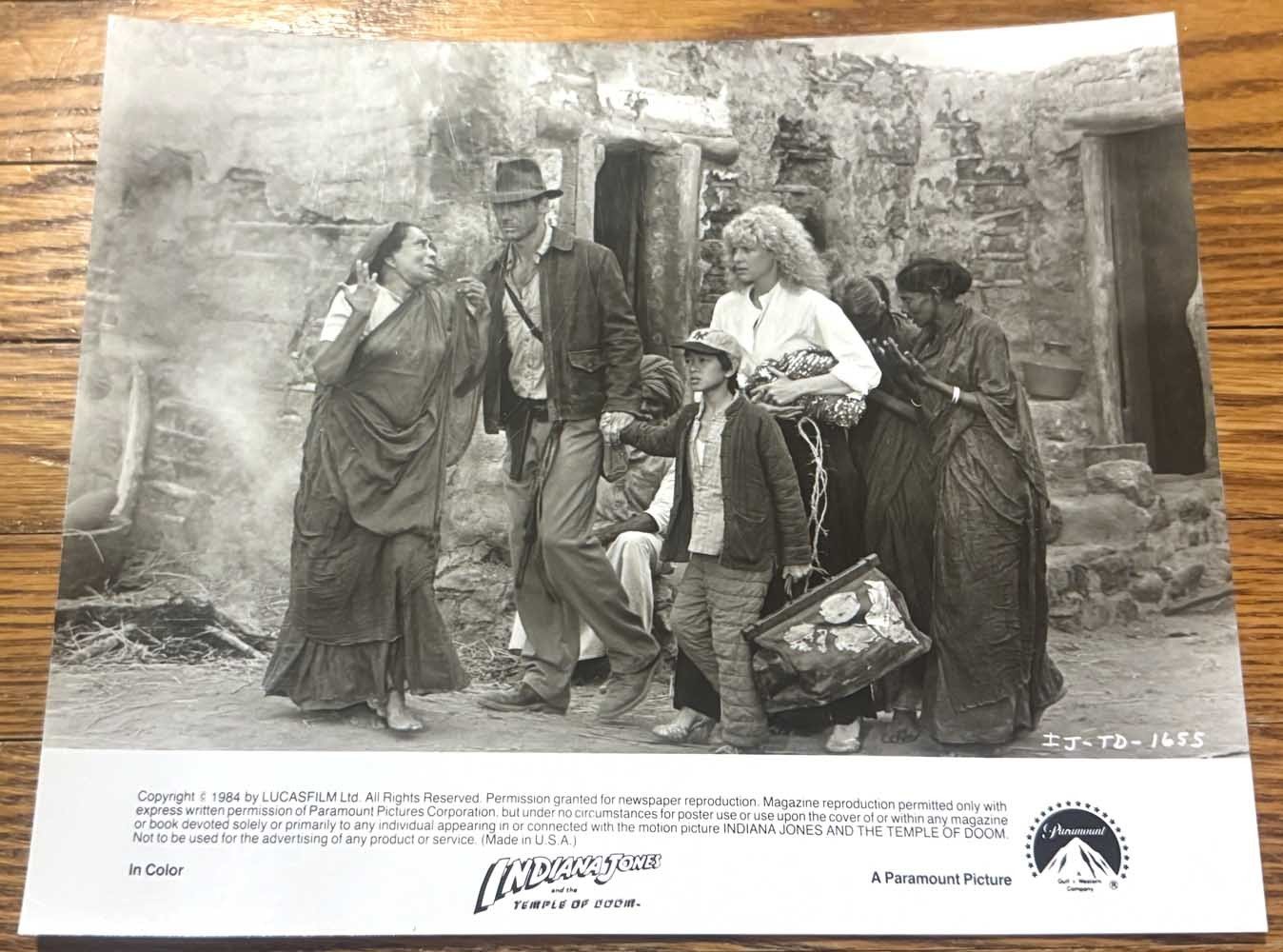 Harrison Ford INDIANA JONES TEMPLE OF DOOM trio original 8x10 press photo 1984