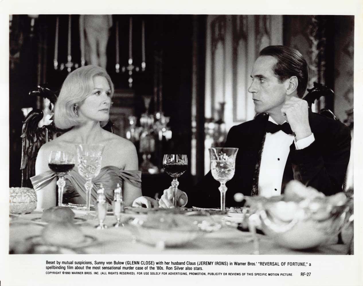 Glenn Close REVERSAL OF FORTUNE Jeremy Irons original press photo 1990