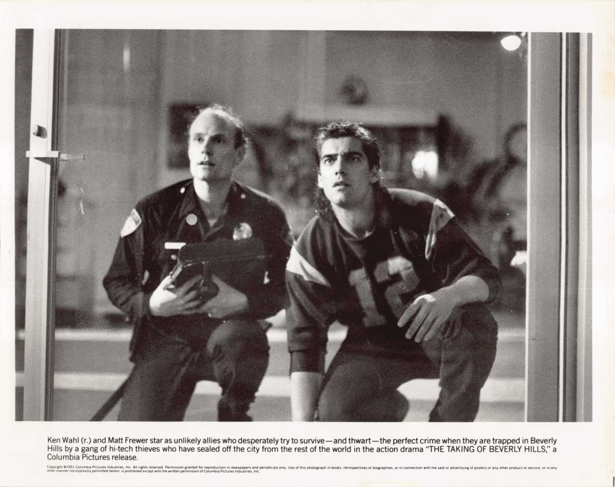Ken Wahl THE TAKING OF BEVERLY HILLS Matt Frewer original press photo 1991