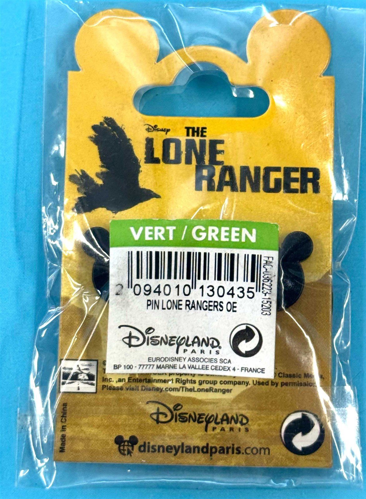 Disneyland Paris LONE RANGER Texas Rangers 'Sheriffs Badge' pin