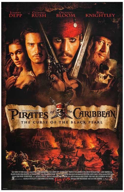 Johnny Depp PIRATES OF THE CARIBBEAN CURSE OF BLACK PEARL movie poster 11x17