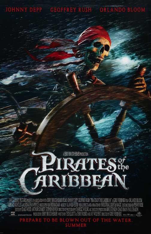 Johnny Depp PIRATES OF THE CARIBBEAN advance movie poster 11x17