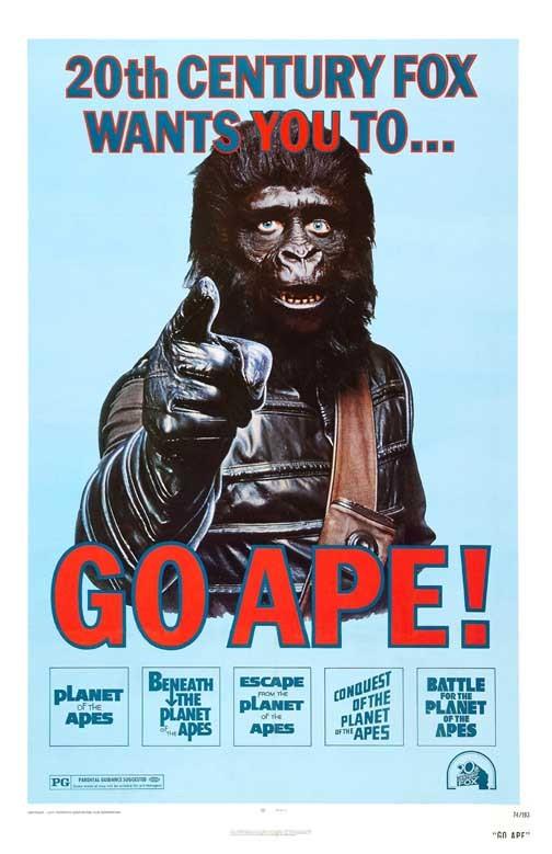 Roddy McDowall PLANET OF THE APES marathon "Go Ape" movie poster 11x17