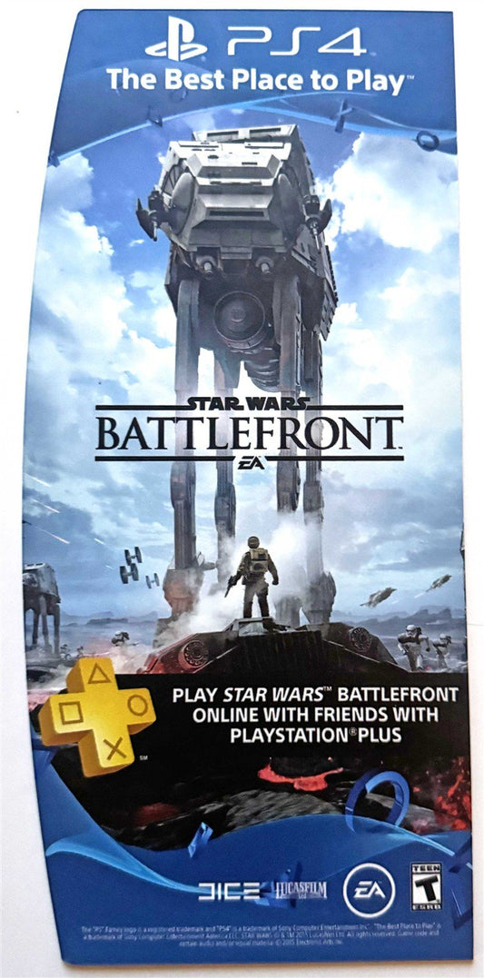 LucasArts STAR WARS BATTLEFRONT store display PS4 plastic sign 2015