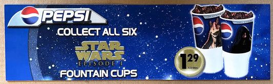 7-11 STAR WARS EPISODE 1 Pepsi Fountain Cups display NEW 1999 Darth Sidious