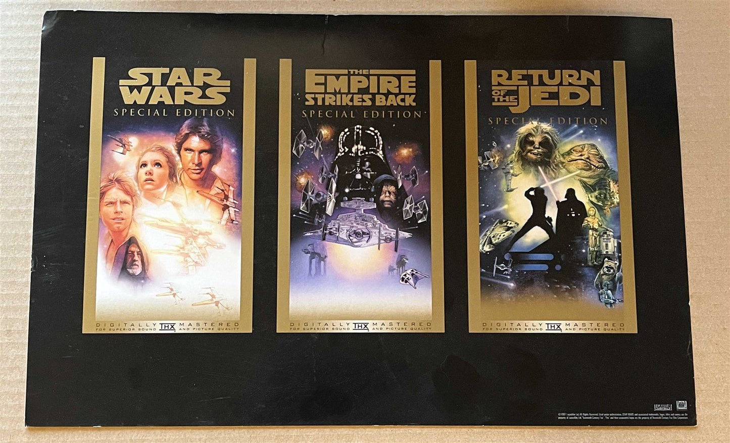 Drew Struzan STAR WARS TRILOGY SPECIAL EDITION triptych store display 1997