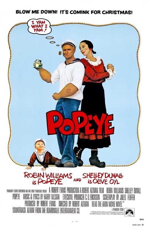 Robin Williams POPEYE Shelley Duvall movie poster 11x17